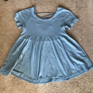Cute blue peplum shirt
